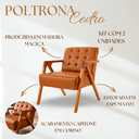 Ver imagem 3 de Conjunto 2 Poltronas Cedro Corino Caramelo Sala Estar Recepção Escritório Moderna Decorativa