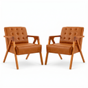Ver imagem 6 de Conjunto 2 Poltronas Cedro Corino Caramelo Sala Estar Recepção Escritório Moderna Decorativa