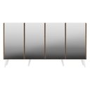 Ver imagem 3 de Aparador Buffet 4 Portas Com Espelho Retrô Vegas V3559 Rustic/Branco Rustic/Branco