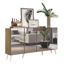 Ver imagem 1 de Aparador Buffet 4 Portas Com Espelho Retrô Vegas V3559 Rustic/Branco Rustic/Branco
