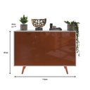 Ver imagem 2 de Aparador Buffet Balcão 4 Portas Retrô para Sala de Jantar Escriva Laminado com Off White