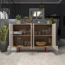 Ver imagem 5 de Aparador Buffet Balcão 4 Portas Retrô para Sala de Jantar Escriva Laminado com Off White