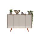 Ver imagem 3 de Aparador Buffet Balcão 4 Portas Retrô para Sala de Jantar Escriva Laminado com Off White