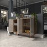 Aparador Buffet Balcão 4 Portas Retrô para Sala de Jantar Escriva Laminado com Off White - 6