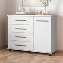 Ver imagem 1 de Cômoda Flora 1 Porta 4 Gavetas Branco - Demóbile