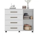 Ver imagem 3 de Cômoda Flora 1 Porta 4 Gavetas Branco - Demóbile