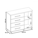 Ver imagem 4 de Cômoda Flora 1 Porta 4 Gavetas Branco - Demóbile
