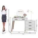 Ver imagem 3 de Conjunto Penteadeira C/ Espelho Retrô Maitê FabriMoveis Branco