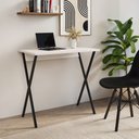 Ver imagem 2 de Mesa para Computador X 120x60 com Estrutura em Ferro para Escritório - Ferro Preto Tampo Branco