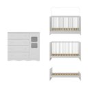 Ver mais imagens de Berço 3 em 1 para Colchão 130x60cm com Cômoda 1 Porta 4 Gavetas Serena Multimóveis Mp4741 Branco