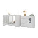 Ver imagem 2 de Berço 3 em 1 para Colchão 130x60cm com Cômoda 1 Porta 4 Gavetas Serena Multimóveis Mp4741 Branco