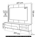 Ver imagem 4 de Painel TV 65 pol LED e Rack Sala Pé Metal Dante Naturale/Off C05 - Mpozenato