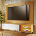 Ver imagem 1 de Painel TV 65 pol LED e Rack Sala Pé Metal Dante Naturale/Off C05 - Mpozenato