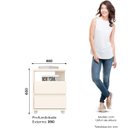 Ver imagem 2 de Mesa de Apoio para Sofá e Cabeceira 2 Gavetas Chanfradas - Campeche - Off White