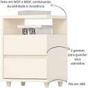 Ver imagem 4 de Mesa de Apoio para Sofá e Cabeceira 2 Gavetas Chanfradas - Campeche - Off White