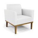 Ver imagem 6 de Conjunto 2 Poltronas e 1 Namoradeira Decorativa Isabella Pés Fixo em Madeira Castanho PU Branco G19