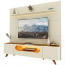 Ver imagem 5 de Rack com Painel para TV até 90 Polegadas 100% MDF com LED 219CMX255CM Pés em Madeira Maciça 1 Gaveta 2 Portas 1 Prateleira Branco