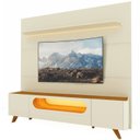 Ver imagem 7 de Rack com Painel para TV até 90 Polegadas 100% MDF com LED 219CMX255CM Pés em Madeira Maciça 1 Gaveta 2 Portas 1 Prateleira Branco