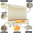 Ver imagem 6 de Rack com Painel para TV até 90 Polegadas 100% MDF com LED 219CMX255CM Pés em Madeira Maciça 1 Gaveta 2 Portas 1 Prateleira Branco