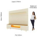 Ver imagem 5 de Rack com Painel para TV até 90 Polegadas 100% MDF com LED 219CMX255CM 1 Gaveta 2 Portas 1 Prateleira Branco