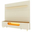 Ver imagem 3 de Rack com Painel para TV até 90 Polegadas 100% MDF com LED 219CMX255CM 1 Gaveta 2 Portas 1 Prateleira Branco