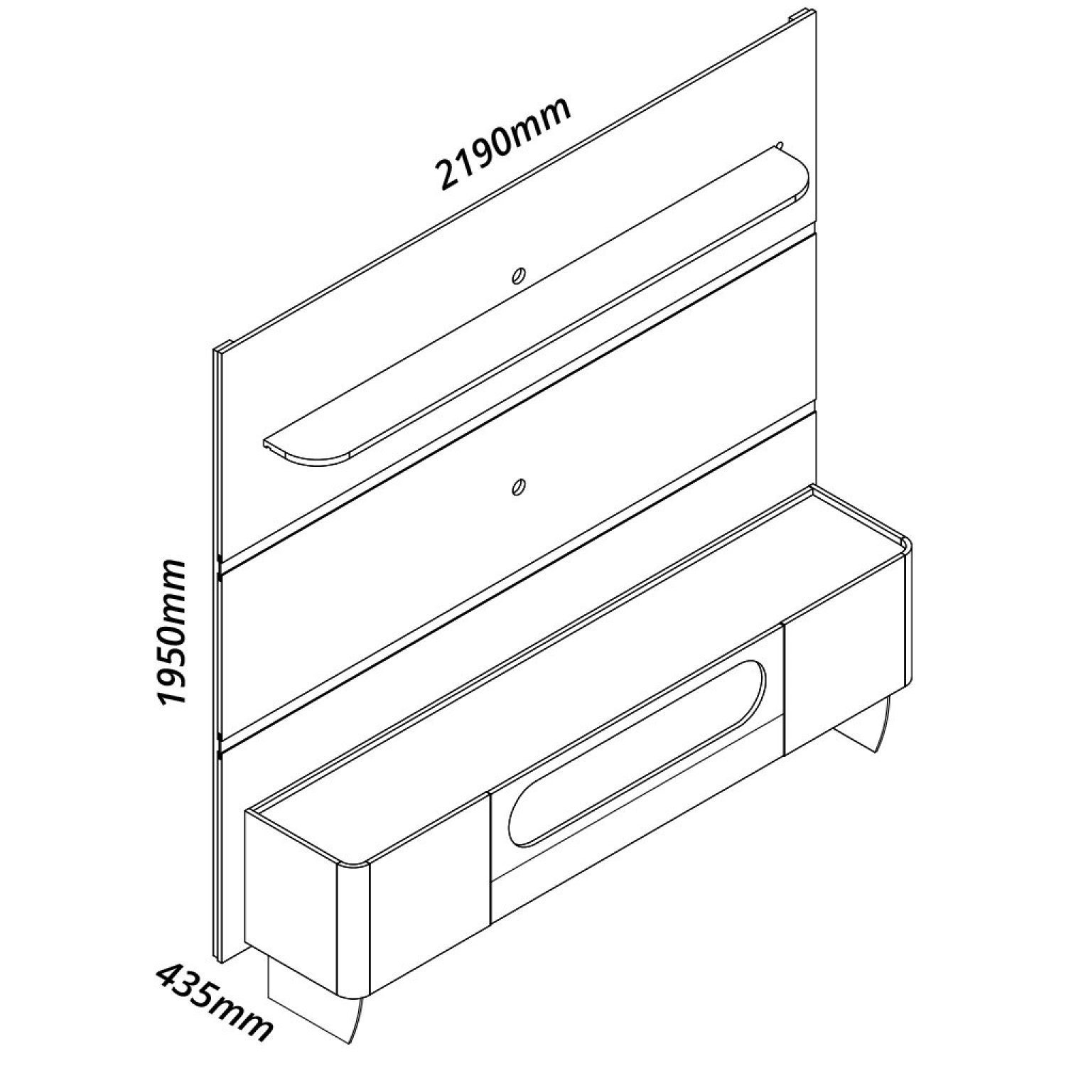 Rack com Painel para Tv até 85 Polegadas 1 Gaveta 2 Portas com Led 1 Prateleira - 3