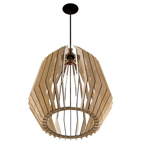 Luminária Teto tipo Pendente AMAZONAS MDF Completa --:MDF CRU