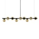 Ver imagem 1 de Lustre Pendente Figo Preto 1,5m - 9 Globos Esfera de Vidro Âmbar