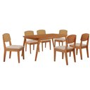 Ver imagem 2 de Mesa de Jantar Copper 180cm Tampo Canto Copo Mdf Laminado com 6 Cadeiras Copper Premium Moderna Mobí
