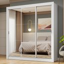 Ver imagem 2 de Guarda-roupa Casal 3 Portas de Correr de Espelho Branco Nobre Madesa