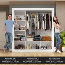 Ver imagem 6 de Guarda-roupa Casal 3 Portas de Correr de Espelho Branco Nobre Madesa