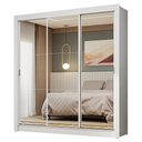 Ver imagem 3 de Guarda-roupa Casal 3 Portas de Correr de Espelho Branco Nobre Madesa