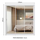 Ver imagem 4 de Guarda-roupa Casal 3 Portas de Correr de Espelho Branco Nobre Madesa