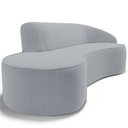 Ver imagem 7 de Sofá 4 Lugares Curvo Sala de Estar Living Firenze Direito D02 Veludo Cinza 280 cm C-317 - Lyam