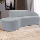 Ver imagem 2 de Sofá 4 Lugares Curvo Sala de Estar Living Firenze Direito D02 Veludo Cinza 280 cm C-317 - Lyam