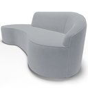 Ver imagem 5 de Sofá 4 Lugares Curvo Sala de Estar Living Firenze Direito D02 Veludo Cinza 280 cm C-317 - Lyam