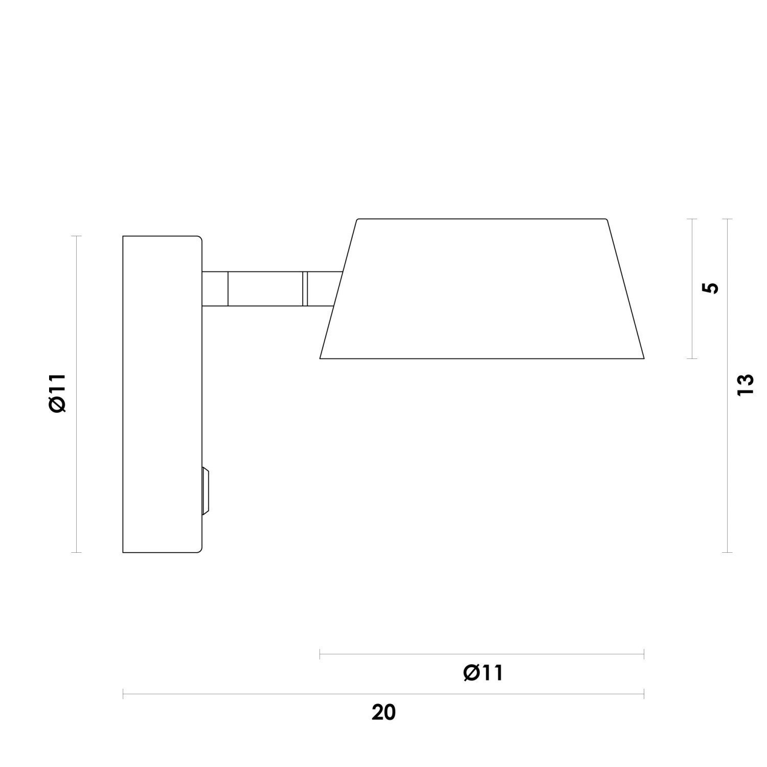 Arandela Funnel (l)13cm (c)20cm (a)11cm 1xled Integrado 5w 3000k 400lm Ip20 - 5