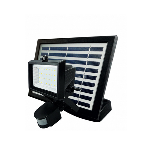 Refletor Led Taschibra Placa Solar+Sensor Presença Prime 02 IP44 Preto 3000K Luz Quente