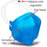 Máscara descartável PFF2 dobrável Clipe Nasal Elástico e CA - 3