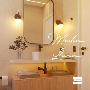 Arandela Media Luna Transparente 12x18x27,5cm Led Integrado 6w Ip20