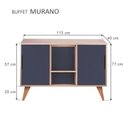 Ver imagem 2 de Aparador Buffet Murano Moderno 2 Portas MDP 115cm Carvalho Treviso e Azul Marinho Mercado