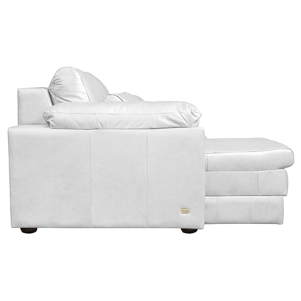 Sofá Decorativo Piece Bipartido Retrátil Sala de Estar 175cm Couro Branco G58 - Gran Belo - 4