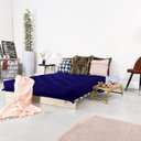 Ver imagem 3 de Futon Casal Tokio Sofá Cama Azul Royal Acquablock com Madeira Maciça