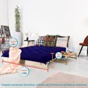Ver mais imagens de Futon Casal Tokio Sofá Cama Azul Royal Acquablock com Madeira Maciça