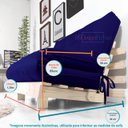 Ver imagem 7 de Futon Casal Tokio Sofá Cama Azul Royal Acquablock com Madeira Maciça