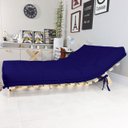 Ver imagem 5 de Futon Casal Tokio Sofá Cama Azul Royal Acquablock com Madeira Maciça