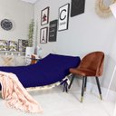 Ver imagem 4 de Futon Casal Tokio Sofá Cama Azul Royal Acquablock com Madeira Maciça
