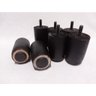 Kit 8x4 Pés P63 Preto C/ Trava para Cama Box ou Baú Queen ou King (8 Fixos de Madeira e 4 Rodinhas) - 5