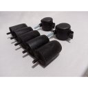 Ver imagem 6 de Kit 8x4 Pés P63 Preto C/ Trava para Cama Box ou Baú Queen ou King (8 Fixos de Madeira e 4 Rodinhas)