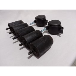 Kit 8x4 Pés P63 Preto C/ Trava para Cama Box ou Baú Queen ou King (8 Fixos de Madeira e 4 Rodinhas) - 6